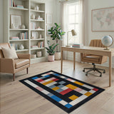 Vibrant Geometric Block Area Rug