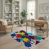Multi-color and Patterns Vibrant Paint Splatter Abstract Area Rug