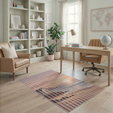 Striped Sunset Beach Hut Area Rug