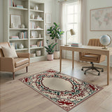 Multi-color and Patterns Ornate Red Floral Persian Border Rug