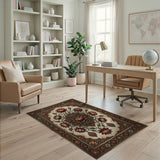 Ornate Red Lotus Persian Area Rug