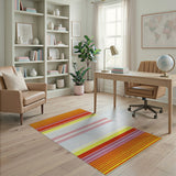 Multi-color and Patterns Vibrant Multi-Stripe Southwestern Area Rug