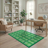 Green Vibrant Green Plaid Geometric Area Rug