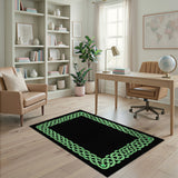 Emerald Celtic Knot Border Area Rug