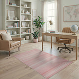 Geometric Modern Pink Blush Pink Horizontal Striped Area Rug