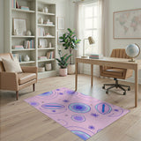 Whimsical Pink Eyes Stars Kids Area Rug