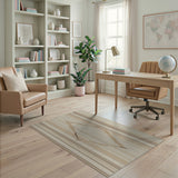 Beige Geometric Diamond Stripe Area Rug