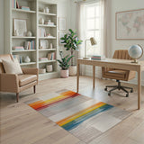 Multi-Color Jagged Stripe Geometric Area Rug