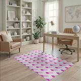 Pink Diamond Geometric Area Rug