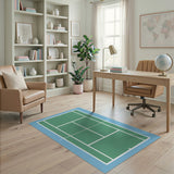 Green Tennis Court Green Area Rug