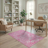 Vibrant Pink Typography Abstract Area Rug