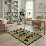 Largemouth Bass Fishing Area Rug