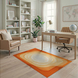 Orange Layered Abstract Area Rug