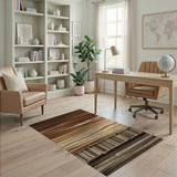 Brown Tan Coastal Pier Area Rug