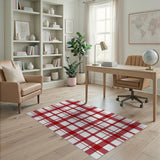 Red Bold Red Plaid Area Rug