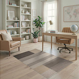 Modern Grey Beige Striped Geometric Area Rug