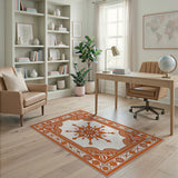 Orange Star Medallion Persian Area Rug