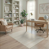 Beige Gingham Check Area Rug