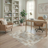Beige Ombre Block Geometric Area Rug