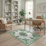 Floral Vintage Green Elegant Green Floral Vintage Area Rug