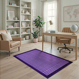 Purple Purple Gingham Checkered Area Rug