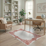 Ornate Red Persian Border Traditional Persian Area Rug