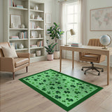 Whimsical Shamrock Green Area Rug