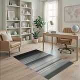 Black White Gradient Stripe Area Rug