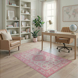Medallion Blush Pink Persian Medallion Area Rug