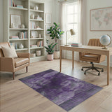 Sweeping Purple Abstract Area Rug