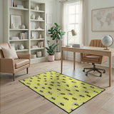 Whimsical Cartoon Bees Yellow Striped Area Rug
