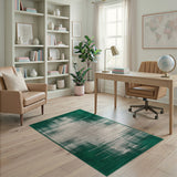 Emerald Green Abstract Streaks Area Rug