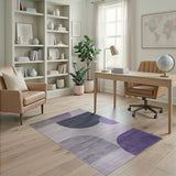 Geometric Modern Purple Grey Geometric Modern Area Rug
