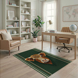 Geometric Highland Cow Head Area Rug