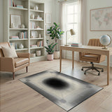 Geometric Modern Black and White Black White Geometric Sunburst Area Rug