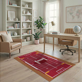 Kids Cartoon Red Football Field Area Rug