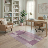Pink Purple Geometric Striped Area Rug
