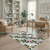 Multi-color and Patterns Vibrant Pink Floral Pattern Area Rug