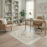 Blue Teal Heritage Tribal Blue and Teal Area Rug