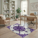 Purple Ornate Persian Mandala Rug