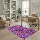 Vibrant Purple Red Abstract Blob Area Rug