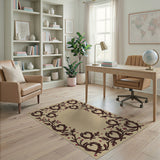 Beige Twig Heart Wreath Berry Border Rug