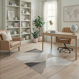 Modern Abstract Wavy Grey Beige Area Rug