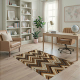Brown Tan Zigzag Chevron Heritage Rug