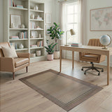 Beige Geometric Circles Area Rug