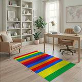 Geometric Modern Multi-color and Patterns Vibrant Rainbow Stripe Area Rug