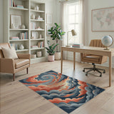 Swirling Storm Clouds Abstract Area Rug