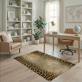 Distressed Leopard Print Area Rug