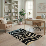 Teal Carbon Wave Area Rug