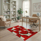 Watermelon Patchwork Area Rug